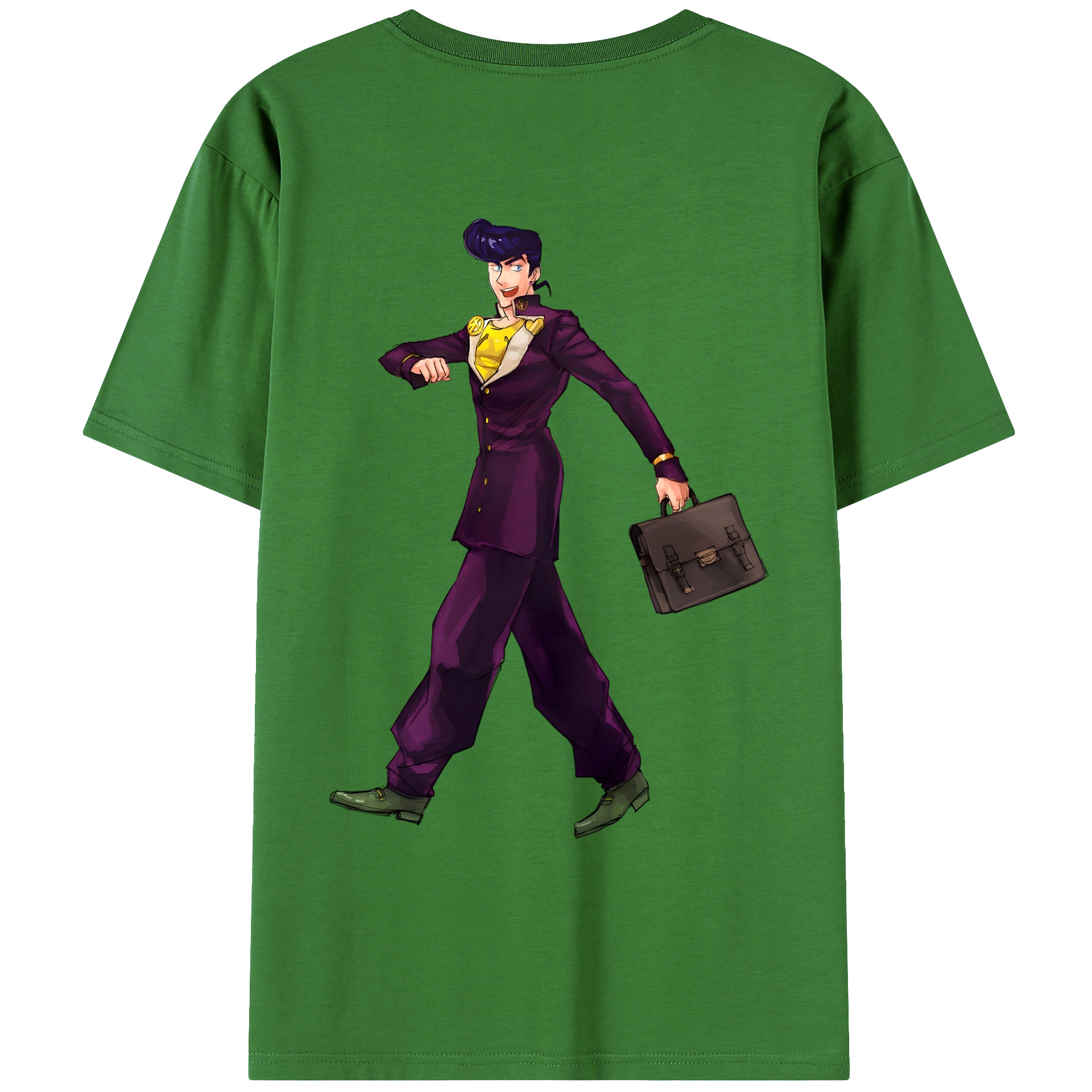 （画像用） ジョジョの奇妙な冒険 ひがしかた じょうすけ JoJo's Bizarre Adventure Higashikata Josuke レディース半袖Tシャツ(バックプリント)